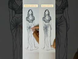 Fashion illustration|Pencil drawing|Dress design
