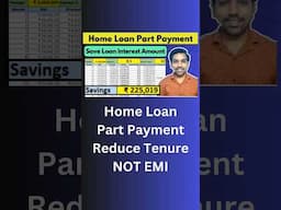Why you should Reduce Tenure with Home Loan Part Payment? #shorts #fincalc