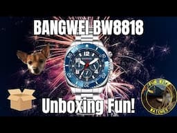 Bangwei BG8818 Quartz Small Second Chronograph Watch Unboxing Fun!