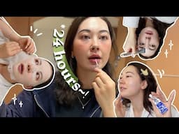 *realistic* 24 HRS of what I put on my face✨ + Japan vlog~!