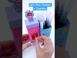DIY Easy and Cute Pen Holder With Dustbin 🤩✨Back to school craft ideas #diy #art #craft #shorts