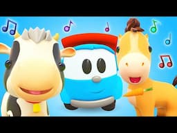 Leo the truck sing along songs about farm animals for kids & have fun with tractors & farm vehicles.
