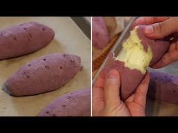 Bánh khoai lang Hàn Quốc - vỏ mềm dẻo dai với 2 loại nhân | Purple Korean sweet potato bread