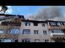 Incendiu într-un apartament din Horezu. 12 persoane, evacuate. Două sunt la spital