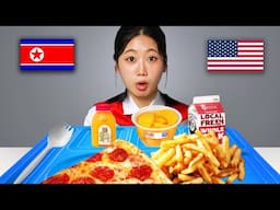 North Korean Girl tries American School Lunch for the First Time