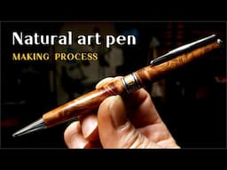 Natural ART PEN making process / gold, silver, elm wood burl