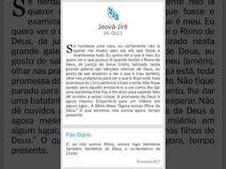 Pão Diário: Jeová-Jire - WMB