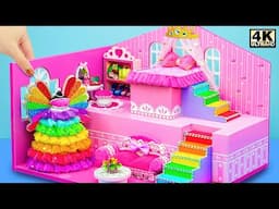 Building Decorating Princess Bedroom with Rainbow Staircase from Cardboard 🌈 DIY Miniature House