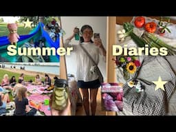 summer diaries | sewing a bag, fiber arts meet-up, and prioritizing farmers market foods :)