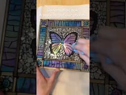 Grouting the Conversation Box #butterfly #art #mosaic
