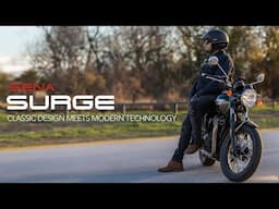 Sena Surge | Vintage-Style Intercom Smart Helmet | Built-In Speakers & Mic