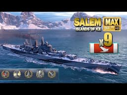 Cruiser Salem: Excellent game with 9 destroyed ships - World of Warships