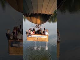 Splash and dash hot air balloon! #shorts #hotairballoon #balloon #water #dji #drone
