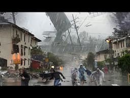 Extreme storm in Missouri, USA today!! Possible tornado damage buildings, down trees in Springfield