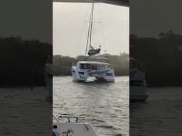Charter boat ran hard aground! #boatfails #sailing #catamarans