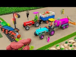 Diy tractor making bulldozer repair train railway | sun farming tractor video