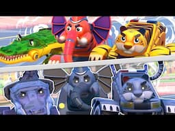 EVIL TWIN TEAM attacks Animatown! RESCUE SQUAD to the rescue! | Cars & Trucks Rescue Team