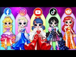 What's the BEST Prom Dress Social Media Trend for Disney princess | DIY Paper Dolls Fashion