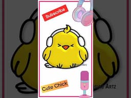Cute Chick with Headphone... #chick #drawing #shorts #ytshorts #trendingshorts