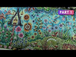 Coloring: Lantern Part 1 | WORLD OF FLOWERS book by Johanna Basford | Faber-Castell Polychromos