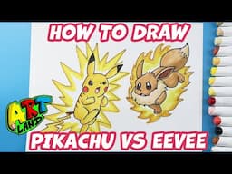 How to Draw Pikachu vs Eevee