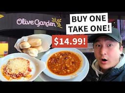 INSANE DEAL! Trying Olive Garden's $14.99 BUY ONE TAKE ONE!