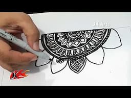 Mandala Art: Easy Freehand  Mandala for Beginners | JK Arts Classes #05