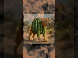Dog and cactus