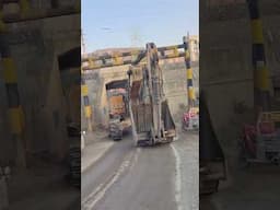 excavator failed trying to cross bridge