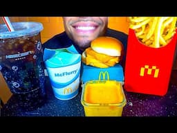 ASMR MCDONALD’S CHEESEBURGER MUKBANG CHEESE SAUCE FRIES OREO SHAMROCK MCFLURRY EATING SHOW SOUNDS