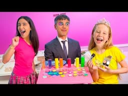 Tantangan sekolah baru Nastya dan Evelyn untuk memenangkan hadiah besar