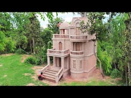 Build Creative Luxurious Modern 3-Story Mud Villa House Design Relax In Forest