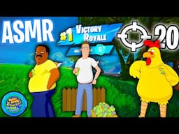 ASMR Gaming 😴 Fortnite King of the Hill Win Relaxing Gum Chewing 🎮🎧 Controller Sounds + Whispering 💤