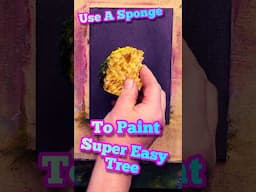 Use a Sponge to paint an epic tree #shorts #shortsart #painting
