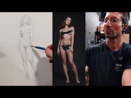 Drawing of a Woman Standing Pencil