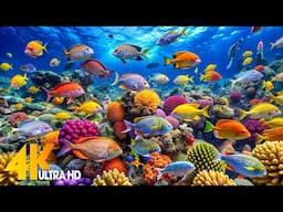 Aquarium 4K VIDEO (ULTRA HD) 🐠 Beautiful Coral Reef Fish - Relaxing Sleep Meditation Music #3