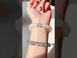 Karen’s Working Vlog - Custom-made Fairy White Moonstone Bracelet with Aquamarine #diy #handmade