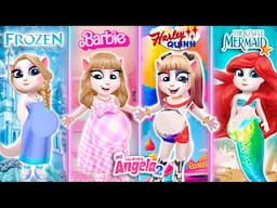 My talking Angela 2 | Pregnant Harley Quinn VS Pregnant Elsa Vs Pregnant Ariel Vs Pregnant Barbie 😘