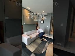 Office to Bedroom in under 10 seconds #interiordesign #murphybed