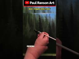 Mastering Bob Ross' Happy Little Trees: Step-by-Step Guide #shorts