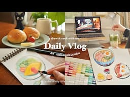おえかきと暮らしを楽しむ日常🎨自分の「好き」を思い出そう💡｜ジブリ飯、画材紹介、きのこトースト、新しいスケッチブック｜draw & cook with me
