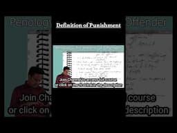 Definition of Punishment (Penology Treatment of Offender) #lawkagyan #bballbgyan #criminallaw