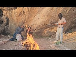 Throwing a poor mother and her child out of a cave:Threatening with a gun and setting things on fire