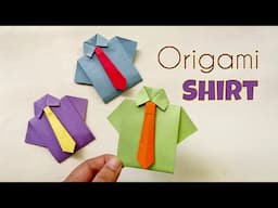 How to Fold Origami Shirt | Easy Origami | Origami Tie | Father's Day Special | Father's Day Gift