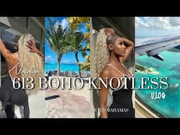 BOHO KNOTLESS SMALL 613 BRAIDS FOR KIANNA'S BAHAMS BIRTHDAY TRIP!!!