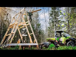 Building An AMAZING A-FRAME CABIN in the WILD | Rebuilding a burnt-out house