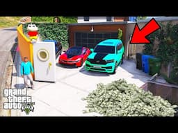 Franklin and Shinchan Stole Super Fastest Car though Teleport Door (any where Door)  in GTA V