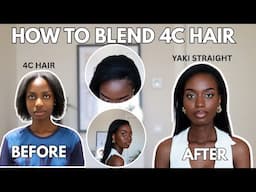 BLEND YAKI STRAIGHT 3 IN 1 WIG WITH 4C NATURAL HAIR | 4 EASY STYLES