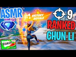 ASMR Gaming 🤩 Fortnite Ranked Chun Li Tryhard Win! Relaxing Gum Chewing 🎮🎧 Controller Sounds 💤