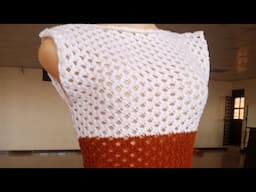 Machine Knit Mesh Pattern Top-Hand manipulation. Beginner Easy